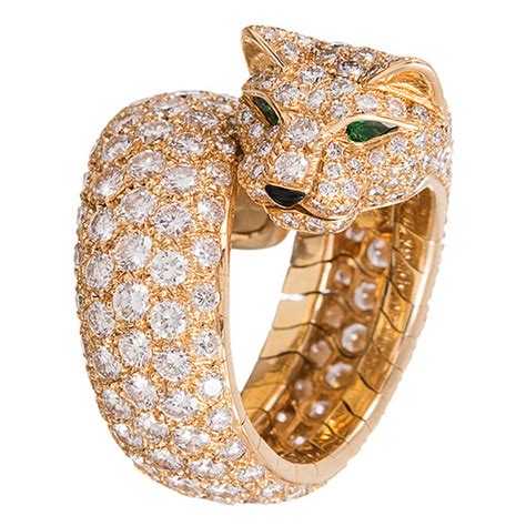 cartier panther ring with diamonds